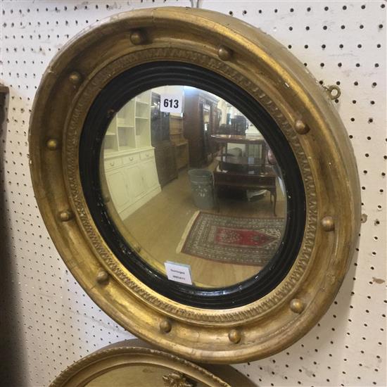 Small 19th century circular convex wall mirror